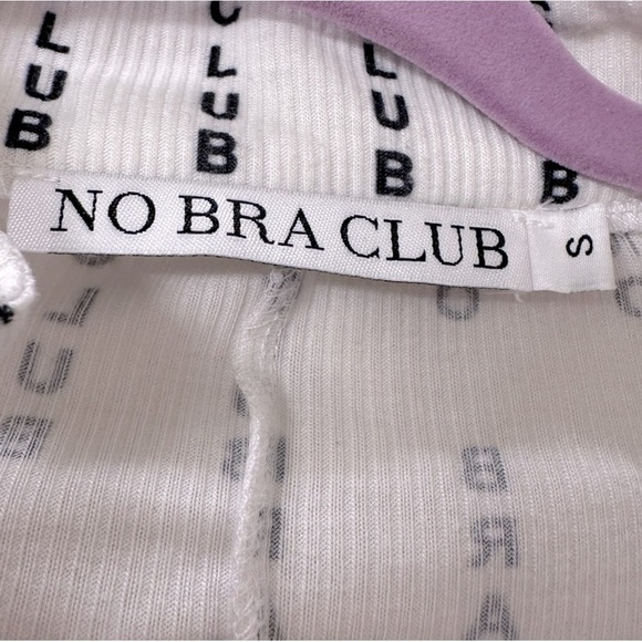 NO BRA CLUB Kitten Monogram Black White Jumpsuit Bodysuit Zip Up Pajama Sz. S - Picture 2 of 7